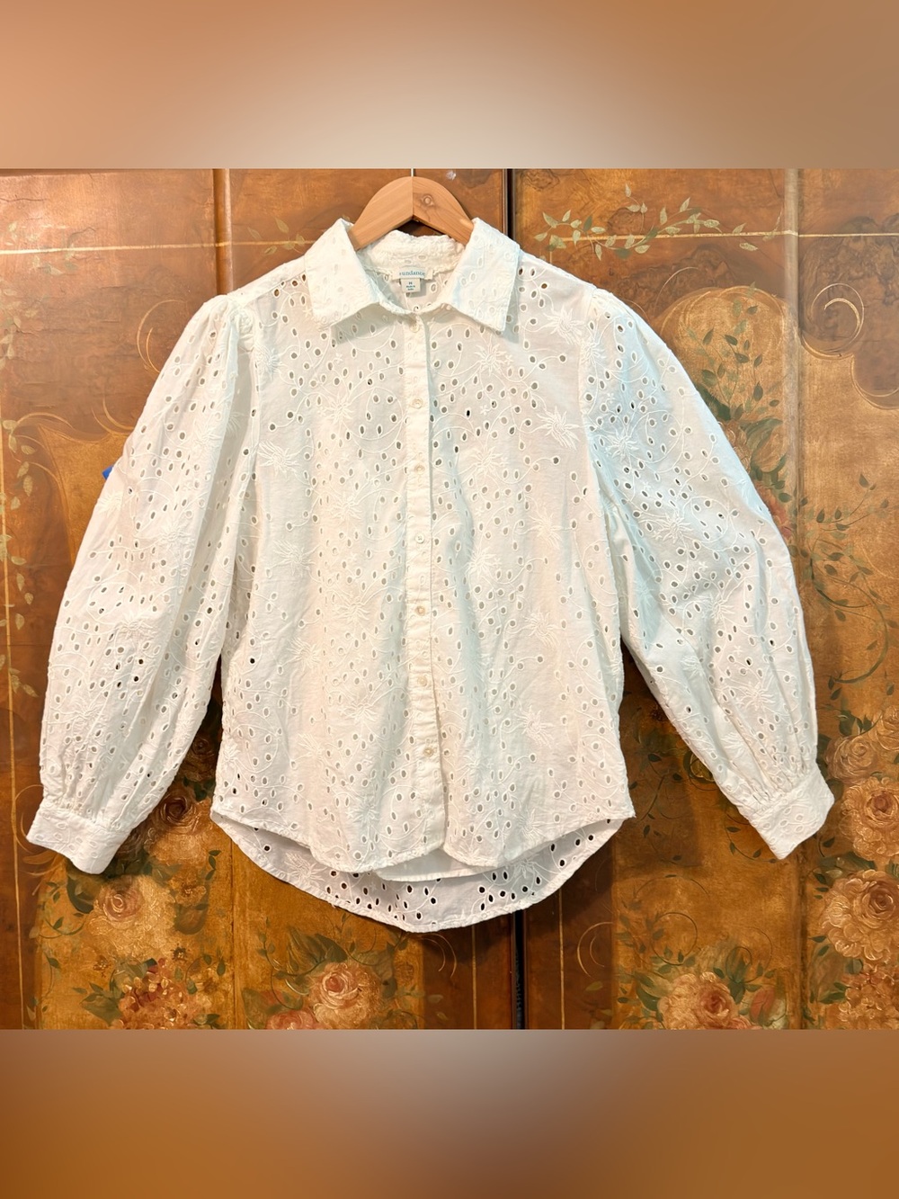 Sundance White Eyelet Button-Up Blouse